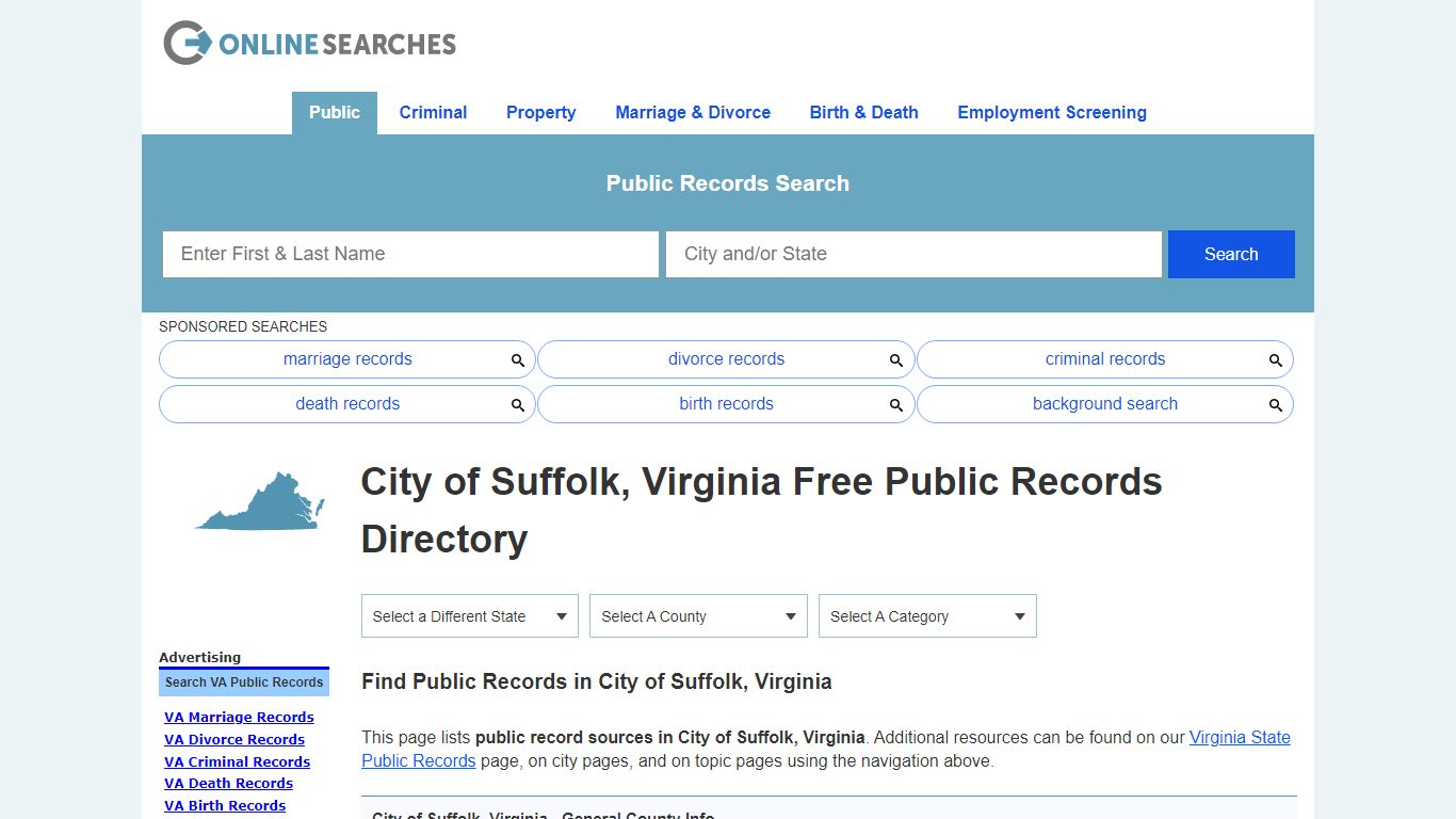 City of Suffolk, Virginia Public Records Directory