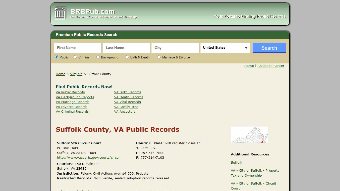 Suffolk County Public Records | Search Virginia Government ...