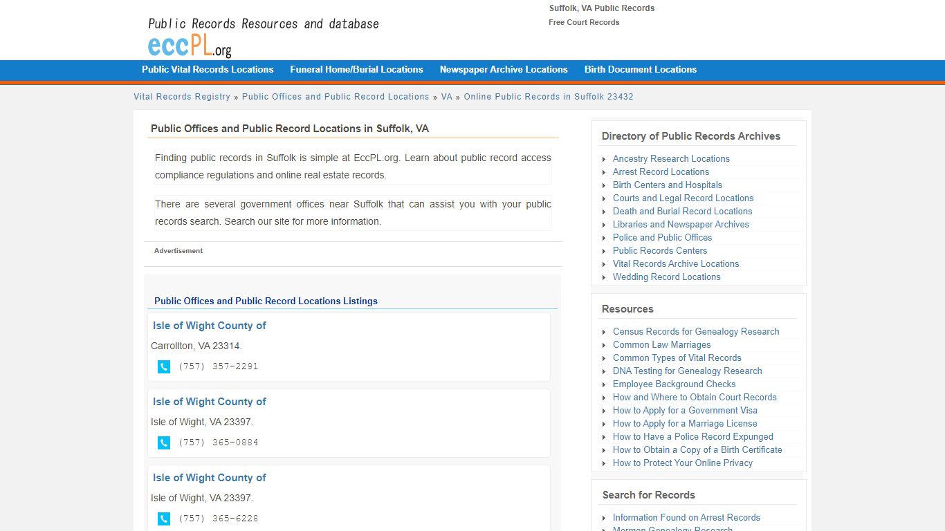 Suffolk, VA Public Records - Free Court Records